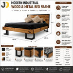 Load image into Gallery viewer, Industrial Wood Bed Frame with Metal Legs