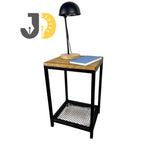 Load image into Gallery viewer, ndustrial Wood & Metal Side Table – Stylish Modern Design