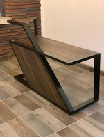 Load image into Gallery viewer, Modern Geometric Wood & Metal Reception Desk