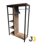 Load image into Gallery viewer, Industrial Open Wood & Metal Wardrobe