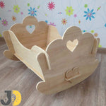 Load image into Gallery viewer, Wooden Baby Rocking Cradle with Heart Design