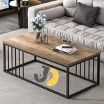 Load image into Gallery viewer, طاولة قهوة خشب ومعدن بتصميم مستطيل عصري
Modern rectangular wood and metal coffee table