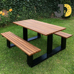 Load image into Gallery viewer, Wood & Metal Garden Table Set