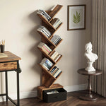Load image into Gallery viewer, Slanted Tree-Shaped Wooden Office Bookshelf with Drawer