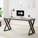 Load image into Gallery viewer, مكتب خشبي بإطار معدني على شكل X في غرفة مكتبية عصرية
Wood desk with X-frame metal legs in a modern office room