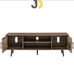Load image into Gallery viewer, Modern Wooden TV Stand with Metal Legs