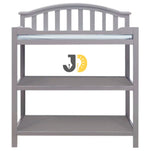 Load image into Gallery viewer, طاولة تغيير حفاضات رمادية بثلاثة رفوف تخزين – Grey baby changing table with three storage shelves