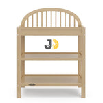 Load image into Gallery viewer, طاولة تغيير حفاضات خشبية طبيعية بثلاثة رفوف تخزين – Natural wooden baby changing table with three storage shelves