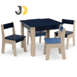 Load image into Gallery viewer, طقم طاولة وكراسي خشبي للأطفال بتصميم أنيق ومتين – Wooden kids table and chair set with modern two-tone design