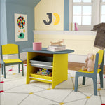 Load image into Gallery viewer, طقم طاولة وكراسي للأطفال مع صناديق تخزين وألوان زاهية – Kids table and chair set with storage bins and colorful design