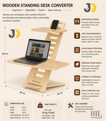 Load image into Gallery viewer, Harmoni Harmoni Adjustable Wooden Standing Desk Riser