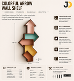 Load image into Gallery viewer, Colorful Arrow-Shaped Wooden Wall Shelf for Modern Offices