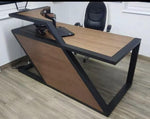 Load image into Gallery viewer, Modern Geometric Wood & Metal Reception Desk