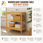 Load image into Gallery viewer, Wooden Baby Changing Table with Wavy Design