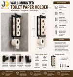 Load image into Gallery viewer, Modern Wall-Mounted Metal Toilet Paper Holder – Black