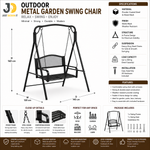 Load image into Gallery viewer, Outdoor Metal Garden Swing Chair with Armrests