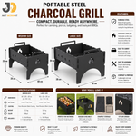 Load image into Gallery viewer, Portable Steel Charcoal Grill