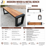 Load image into Gallery viewer, Modern Wood & Metal Bench