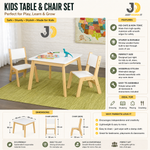 Load image into Gallery viewer, Natural Wood & White Kids Table and Chair Set