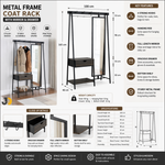 Load image into Gallery viewer, Metal Frame Coat Rack with Mirror & Drawer