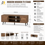 Load image into Gallery viewer, Modern Wooden TV Stand with Metal Legs