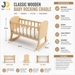 Load image into Gallery viewer, Classic Wooden Baby Rocking Cradle