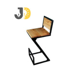 Load image into Gallery viewer, Z Shape Bar Chair with Wooden Backrest