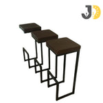 Load image into Gallery viewer, Square Wooden Seat Metal Bar Stool