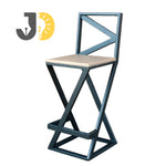 Load image into Gallery viewer, Geometric Metal & Wood Bar Chair