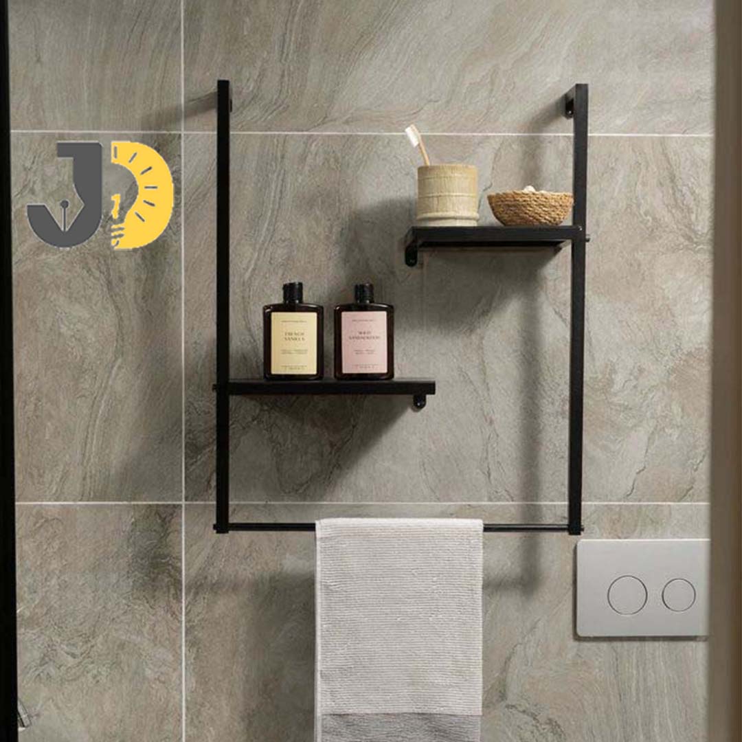 Turquoise Wooden Corner Wall Shelf