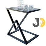 Load image into Gallery viewer, Modern Geometric Glass and Metal Side Table
