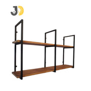 Industrial Wood and Metal Wall Shelf