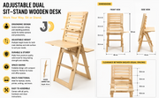 Adjustable Dual Sit–Stand Wooden Desk