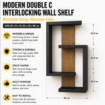 Load image into Gallery viewer, Modern L-Shaped Black Wooden Wall Shelf