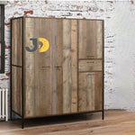 Load image into Gallery viewer, Industrial Wood Wardrobe with Metal Frame
