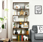 Load image into Gallery viewer, رف مكتبي خشبي هندسي بني داكن لتنظيم الملفات والديكور في مكتب حديث
Dark brown geometric wooden office bookshelf for organized modern workspace
