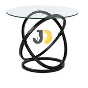 Modern Round Glass and Metal Side Table