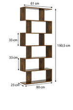 Load image into Gallery viewer, رف مكتبي خشبي هندسي بني داكن لتنظيم الملفات والديكور في مكتب حديث
Dark brown geometric wooden office bookshelf for organized modern workspace
