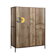 Industrial Wood Wardrobe with Metal Frame
