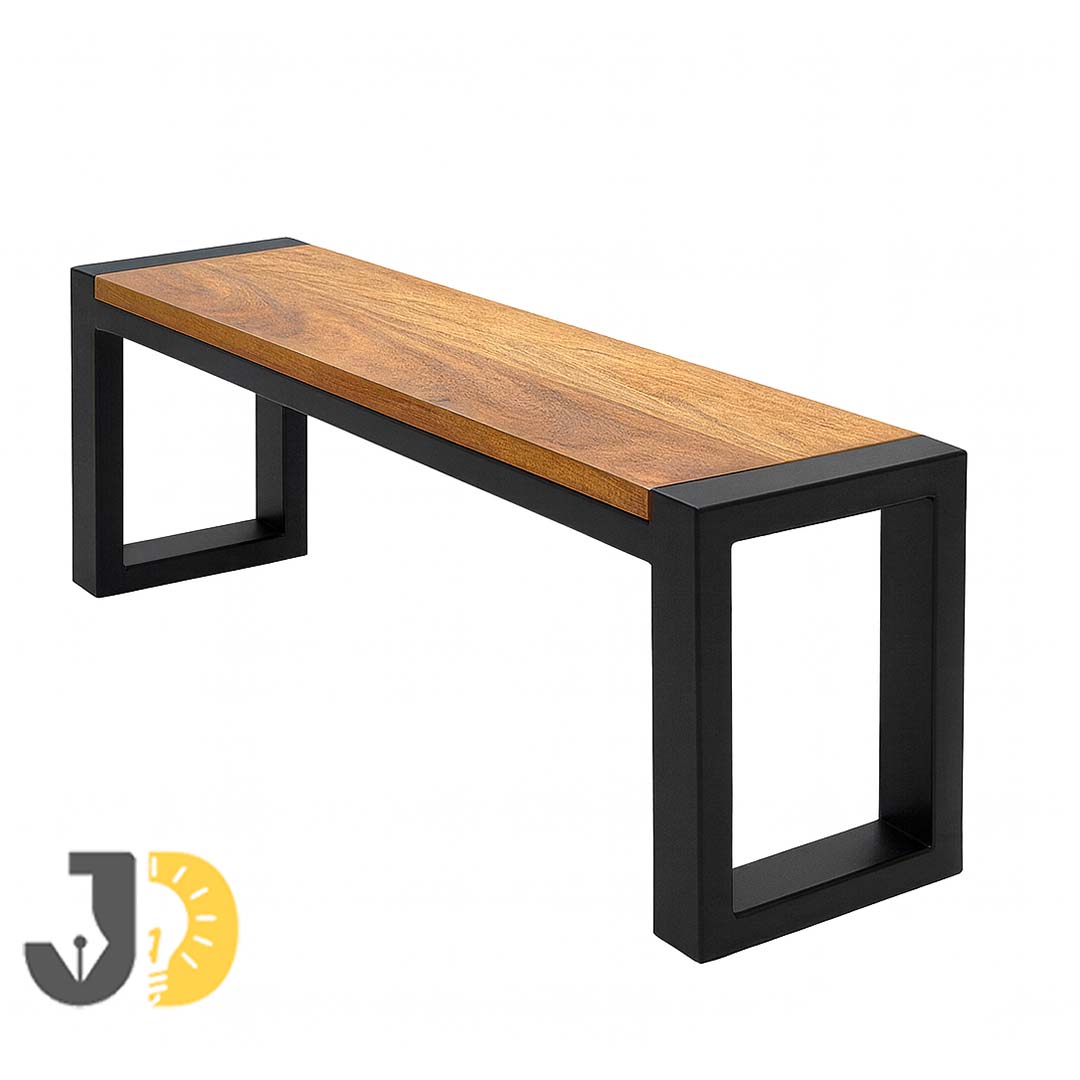 Modern Wood & Metal Bench