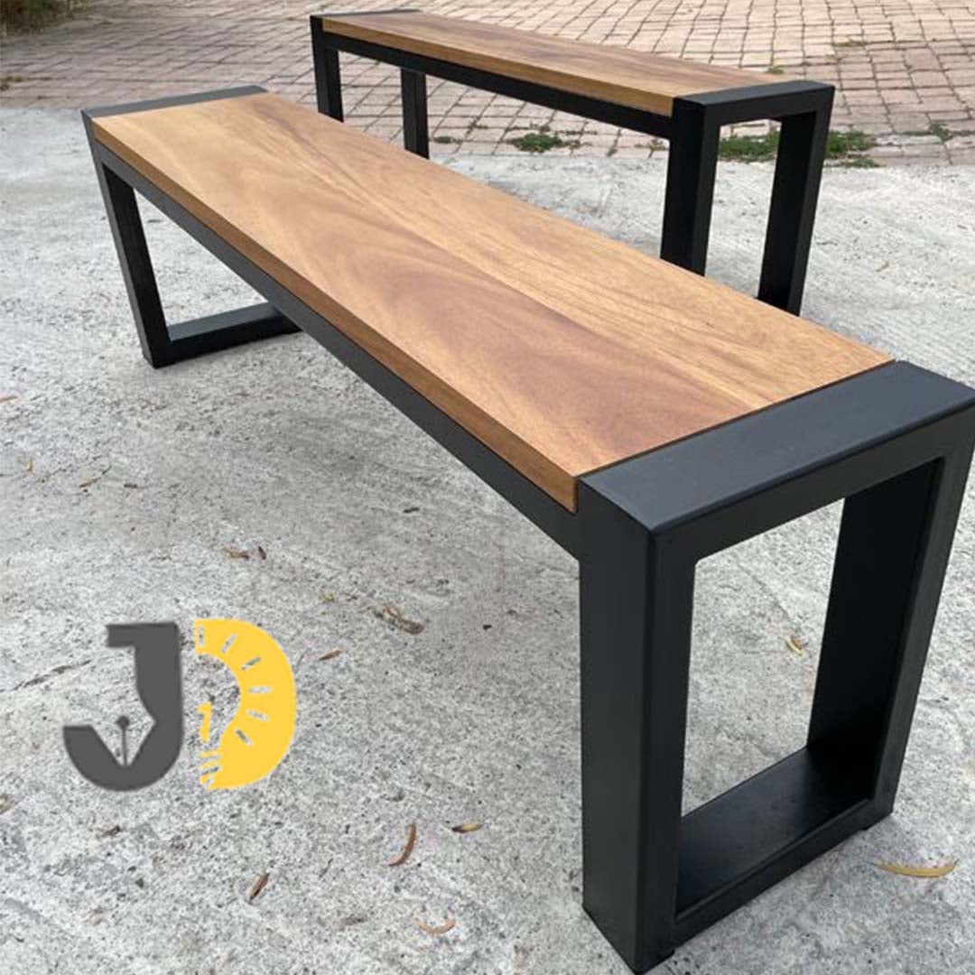 Modern Wood & Metal Bench
