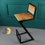 Load image into Gallery viewer, Z Shape Bar Chair with Wooden Backrest
