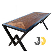 Modern Geometric Wood & Metal Table