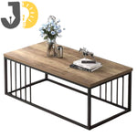 Load image into Gallery viewer, طاولة قهوة خشب ومعدن بتصميم مستطيل عصري
Modern rectangular wood and metal coffee table
