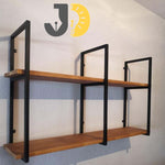 Load image into Gallery viewer, Industrial Wood and Metal Wall Shelf
