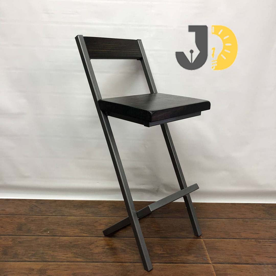 Foldable High Chair with Metal-Wood Design