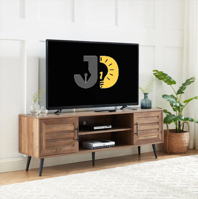 Modern Wooden TV Stand with Metal Legs
