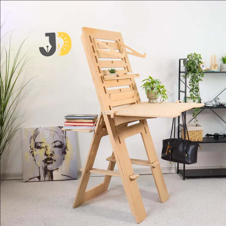 Adjustable Dual Sit–Stand Wooden Desk