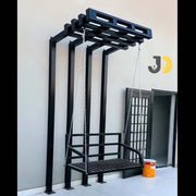 Wall-Mounted Metal Swing Bench with Chains