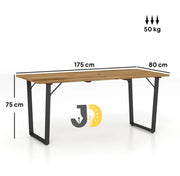 | Modern Wood & Metal Dining Table